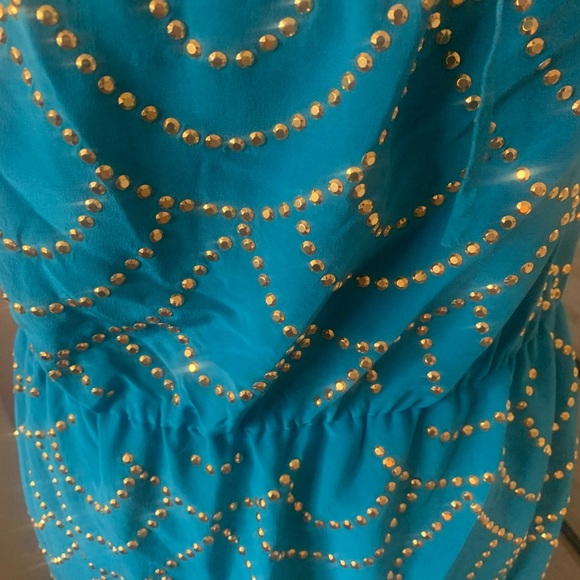 Trina Turk embellished halter dress silk SZ 8 - Picture 8 of 9